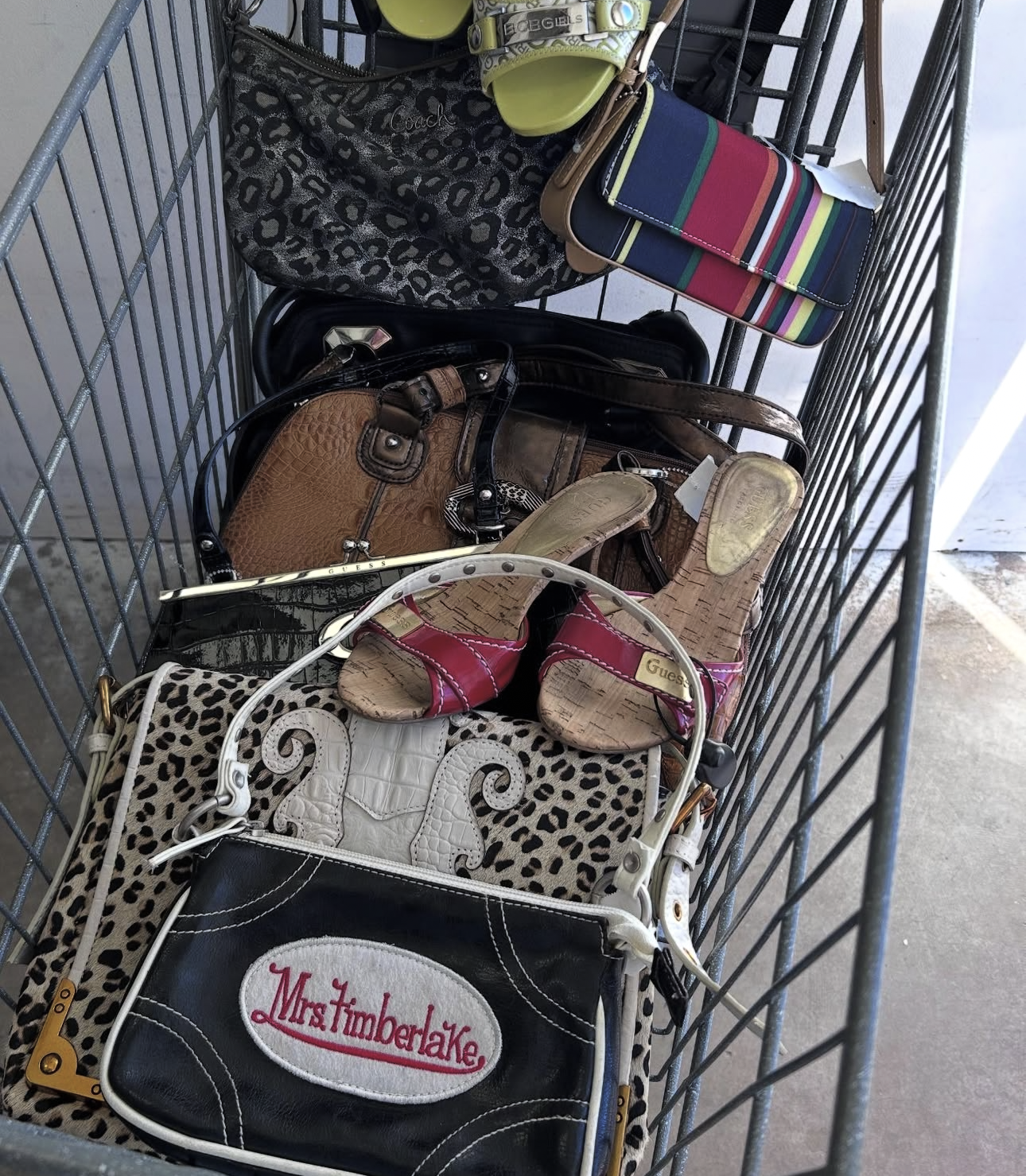 photo of cart with vintage items displayed